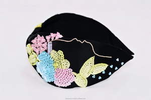 Rose Perlé Brodé Réglable Étanche Bandeau Femmes À La Main Or Floral Designer Cheveux Accessoires Filles Mariée De Luxe - Product Image 6