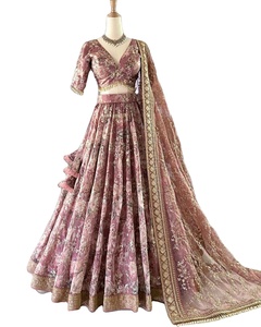 Modern Design New Arrival Chinon Silk Viscose Embroidery Work Multi Color Lehenga Choli Set Custom Design Your Own - Product Image 1