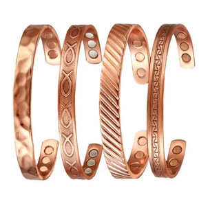 Royal Carved <b>Infinity</b> Symbol Geometric Tribal Pattern Multi-Style Copper Bangle Collection - Product Image 1