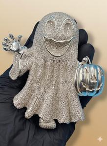 Colgante Personalizado de Moissanita Fantasma, Pasa el Test de Diamantes, Plata de Ley 925, Chapado en Oro Blanco de 14K, Regalo de Halloween, Joyería Hip Hop - Product Image 4