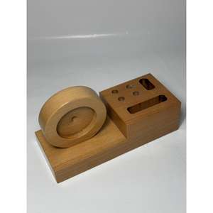 Pen Holder With In built Analog Clock Custom Corporate Gifting Table <b>Organiser</b> <b>Stationary</b> Holder Caddy Mango Wood Handmade - Product Image 5