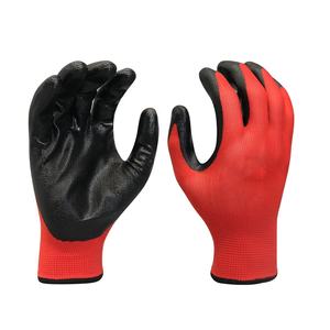 Gants de travail en tricot élastique avec paume micro-sableuse lisse, sans silicone, anti-choc, en polyester/nylon + NBR, pour usage général - Product Image 4