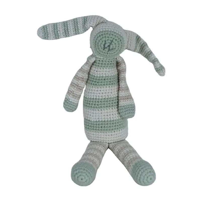 Wholesale Cute Baby Gift Customized Colorful Handmade Cartoon Rabbit Crochet Plush Soft Toy