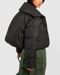Nouvelle conception, vente en gros, manteau d'hiver réversible à capuche avec fermeture éclair et logo, veste matelassée pour femmes de haute qualité - Product Image 5