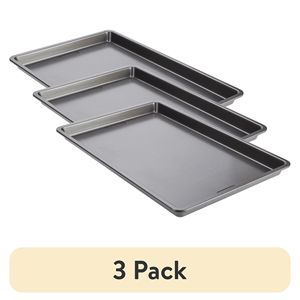 Antihaft-Stahlbackbleche 3er-Set 43 x 28 cm Grau Professionelles Backgeschirr-Set - Product Image 1