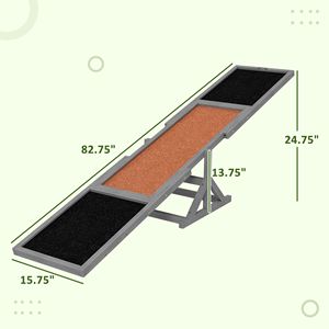 Altalena per Cani in Legno Resistente alle Intemperie, 210 cm L x 40 cm L x 35 cm H, Grigia, per Addestramento ed Esercizio - Product Image 2