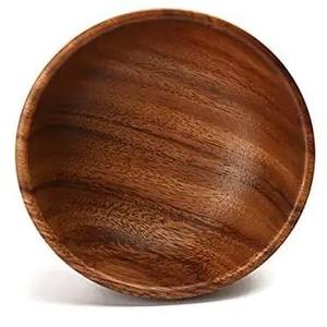Tazón de Servir de Madera de Acacia de Diseño Vintage Ecológico Hecho a Mano AL MALIK CRAFT para Presentación de Alimentos y Regalos - Product Image 1