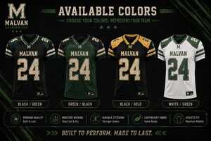 Maillot de football américain élégant pour homme, col en V, manches courtes, sublimation, évacuation de l'humidité, coupe athlétique, noir, vert, blanc, or - Product Image 3