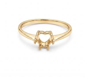 Bague semi-montée en argent sterling 925 véritable de bonne qualité, en forme de cœur, de 7 mm à 18 mm, avec griffes pré-découpées pour la pose de pierres précieuses DIY - Product Image 4