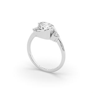 Anillo de Compromiso de Lujo con Diamante Cultivado en Laboratorio de Corte Redondo de 1.63 Quilates, Oro de 14K/10K, Diseño Único, Ligero, Joyería Solitaria - Product Image 4