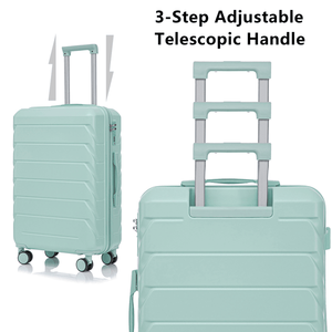 ABS and PC 3-in-1 Trolley Box 20in 24in 28in Size Iron Tie Rod Mint Green <b>Suitcase</b> with Alloy Features - Product Image 3