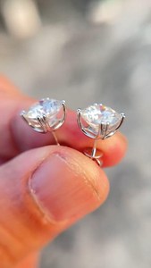 Moissanite 5MM Cushion Cut Diamond Cute <b>Stud</b> <b>Earring</b> 925 Sterling Silver <b>Fine</b> for Birthdays Party For Lovers Gift - Product Image 4