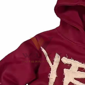 Custom Design <b>Distressed</b> Embroidery Hoodies Light Weight <b>Top</b> Quality Cotton Blended <b>Distressed</b> Embroidery Hoodies - Product Image 6