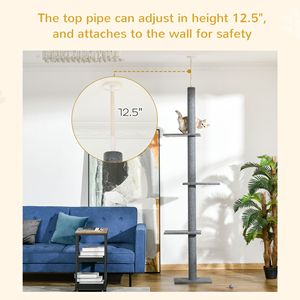 Árbol para Gatos Natural, Centro de Actividades, Torre de Escalada para Gatos de Piso a Techo con Postes de Sisal para Rascar, para Gatitos - Product Image 4