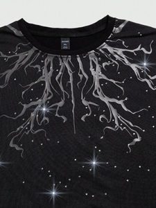 T-shirts décontractés d'été pour hommes, personnalisables avec transfert de strass, col rond, motif uni, 100 % coton jersey, broderie de logo, écologiques, séchage rapide - Product Image 6