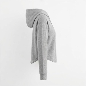 Custom Cute <b>Black</b> Graphic Crop Hoodie <b>Womens</b> Grey Raglan Sleeve Pullover Sweatshirt Short Hooded Tops Wholesale Factory - Product Image 2