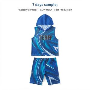 Maillot de football américain 7v7 personnalisé 2026 à capuche sans manches par sublimation, unisexe, respirant, léger, tenue d'équipe, vente en gros OEM - Product Image 3
