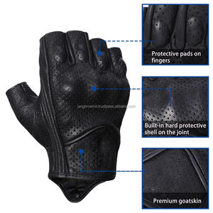 Guantes de Motocicleta de Medio Dedo Antideslizantes con Ajuste Seguro, Correa Ajustable, Protección de Palma de Cuero, Impermeables, Transpirables, para Gimnasio y Deportes - Product Image 4