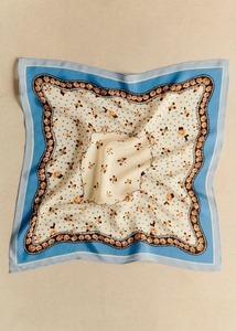 Export Quality Vintage Printed <b>Silk</b> Satin <b>Square</b> <b>Scarf</b> Women Elegant Rose Fashion Head <b>Scarf</b> Lightweight Breathable Comfortable - Product Image 1