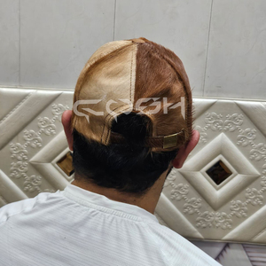 Genuine Cowhide <b>Baseball</b> <b>Cap</b>, Hair On Hide Western Trucker Hat - Product Image 3