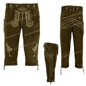 Pantalones Cortos de Cuero ZASSON SPORTS Estilo Bávaro, Unisex, Tradicionales Alemanes para Oktoberfest, de Cuero Premium, Corte Regular - Product Image 4
