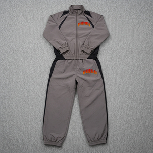 OEM Wholesale Breathable Cotton Streetwear Printed Hooded Reversible <b>Tracksuits</b> 2 Piece Set Winter Windbreaker Patchwork - Product Image 3