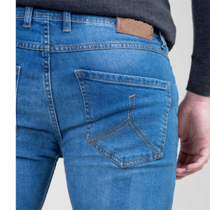 Jeans en denim extensible Smart Fit bleu printemps pour homme, coupe slim fuselée, en mélange de coton confortable, style streetwear décontracté et tendance - Product Image 4