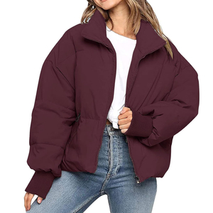 Chaqueta Acolchada para Mujer, con Capucha, para Invierno, Manga Larga, Color Sólido, Relleno de Poliéster, Cierre de Cremallera, Largo Regular - Product Image 3