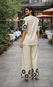 ชุดคอตตอนปักลายสำหรับใส่ทุกวันชุดคอตตอนสวมใส่สบายมีสไตล์ใส่ได้ทุกวัน - Product Image 2