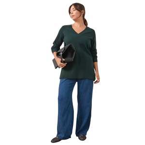 Sweat-shirt col V grande taille pour femme, écologique, mode automne/hiver - Nouvelle collection de sweats col V grande taille pour femme - Product Image 1