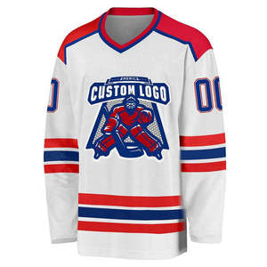 Maillot de hockey sur glace personnalisé à manches courtes pour équipe scolaire, motif de couture tendance, uniforme coloré à rayures, tenue de gardien de but - Product Image 6
