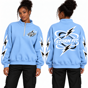 Storm Fit <b>Women's</b> for <b>Quarter</b> <b>Zip</b> <b>Sweatshirt</b> Full Sleeve Screen Printed Logo Hooded Collar Knitted Breathable Winter 100% - Product Image 3