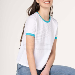 T-shirt pour femme en toile décontractée d'été avec impression de logo personnalisé, manches courtes, 100% coton respirant - Product Image 6