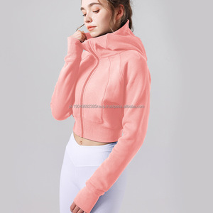 Vestes de yoga à fermeture éclair pour femmes, taille XL, vente en gros, sweat-shirt Lulu, tissu imprimé avec doublure en nylon, veste de fitness pour filles - Product Image 6