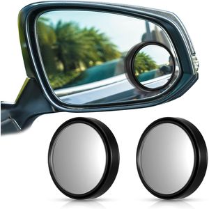 2 Pack Wide-Angle Convex <b>Side</b> View Car Mirrors Self Adhesive Blind Spot Mirrors with Adjustable Angle - Product Image 1
