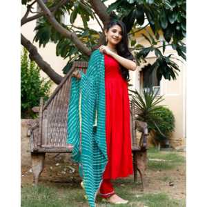 Conjunto de Traje de Gasa Rojo Frambuesa XS - Product Image 3