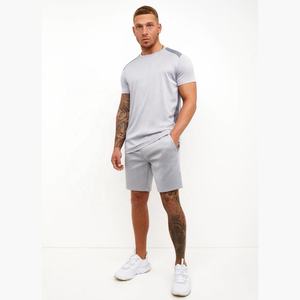 Men's Custom Embroidered 2-Piece Summer Training Crew Neck <b>Short</b> Sleeves T-Shirt <b>Shorts</b> Set XL Size Breathable Twin Casual Wear - Product Image 5