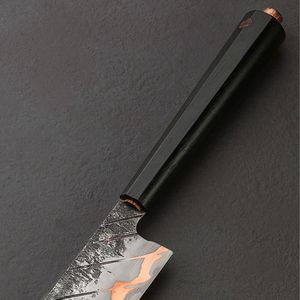 Cuchillo de Cocina Copper Chef de 12 Pulgadas con Hoja de Acero al Carbono y Línea de Latón, Mango de Madera Natural con Funda de Cuero - Product Image 5