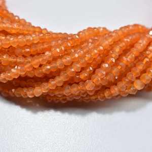 Perles de cornaline naturelle facettées en forme de rondelle, 3,5 mm, perles rondelles en vrac pour la création de bijoux, vente en gros directe d'usine - Product Image 4