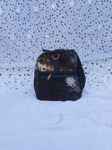 Sac de voyage vintage en cuir de vachette à poils, sac de week-end léger grande capacité avec fermeture éclair LHODB-0140 - Product Image 5