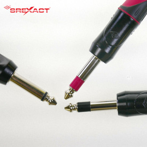 Câble audio pour guitare avec prise mono 6,0 mm, alliage de zinc nickelé, poli, non revêtu, 24AWG, capuchon rouge, longueur 1 m, marque SREXACT - Product Image 5