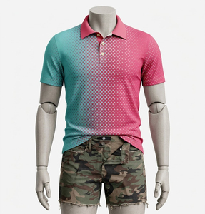 Polo de sport personnalisé 240 grammes, coupe oversize, sublimation, streetwear coloré, pour homme - Product Image 2