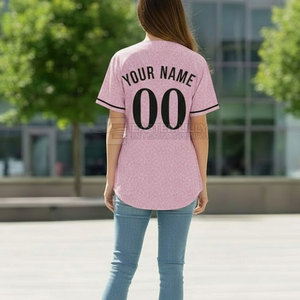 Nouvelle arrivée, maillot de softball pour femme adulte à manches courtes, respirant, imprimé avec un nom personnalisé, tissu 100% polyester, meilleur prix - Product Image 3
