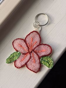 Unique Handmade Embroidery Beaded Keychain with Decorative Beadwork for Bags <b>Purses</b> and <b>Backpacks</b> - Product Image 3