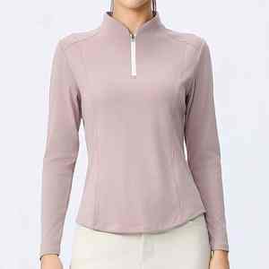 Vêtement de sport actif pour femme, coupe ajustée, en nylon et élasthanne, avec fermeture éclair quart de tour et ourlet incurvé, qualité internationale supérieure - Product Image 4