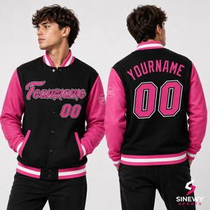 Chaqueta Varsity Negra Personalizada para Hombre, con Nombre y Número, Impresión por Transferencia de Calor, Ropa Deportiva Casual de Otoño - Product Image 2