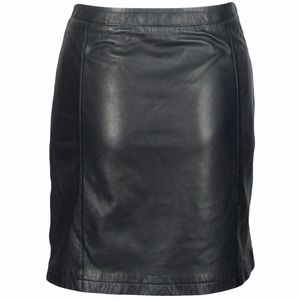 Women's Faux <b>Leather</b> Pencil <b>Skirt</b> <b>Mini</b> Solid Color Shiny Regular Waistline All Seasons Woven Style - Product Image 1