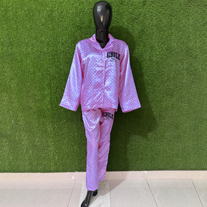 Ropa de Dormir para Mujer, Cómoda, 100% Algodón, Talla Grande, de Verano, Manga Larga, con Bolsillos, Cuello Camisero, Suave - Product Image 1