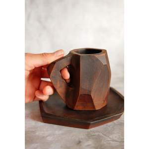 Eco-Friendly Natural Wood <b>Tea</b> <b>Cup</b> with <b>Saucer</b> Handcrafted for a Sustainable Drinking Experience - Product Image 1
