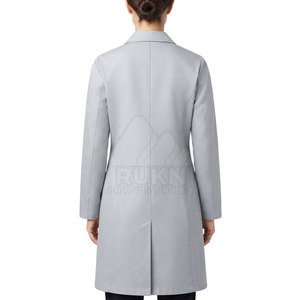 Bata de Laboratorio de Punto 100% Algodón, Manga Larga, Uniforme Médico con Bolsillos para Enfermeras y Estudiantes, Superventas - Product Image 2